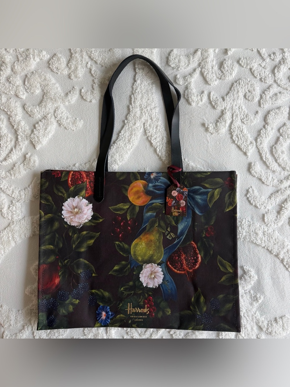 NEW! Harrods of Knightsbridge London Festive Banquet Shopper Medium Tote Bag